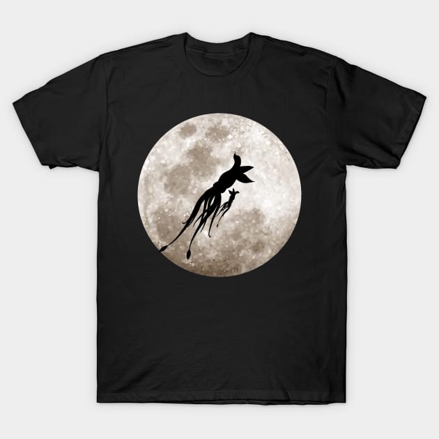 The moon and the squids T-Shirt by Opalescents